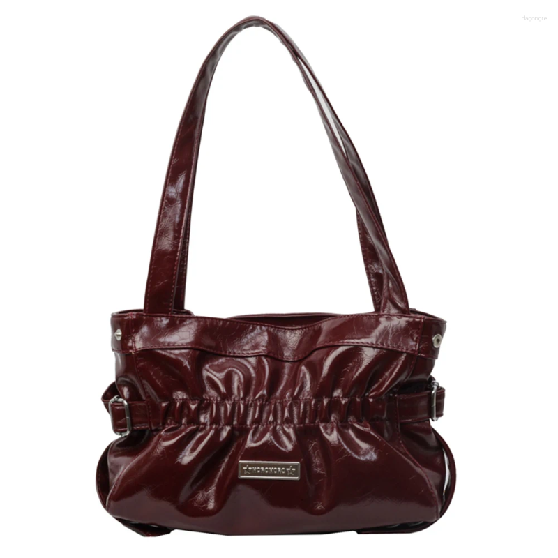 2025 NEW Totes Women PU Fashion Shoulder Bag Large Capacity Pleated Underarm Ruched Handbag Solid Color Chic Hobo For Party Vacation