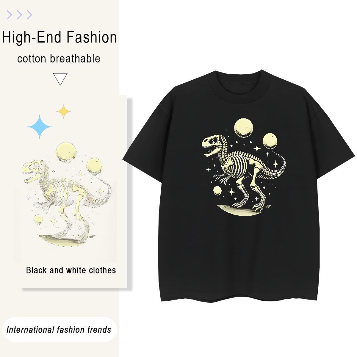 2024 Mens Tshirts halloween Casual Daily Wear 230g 100% Cotton Tees Shirts Breathable Short Sleeve Popular Mens T Shirts Black Oversized