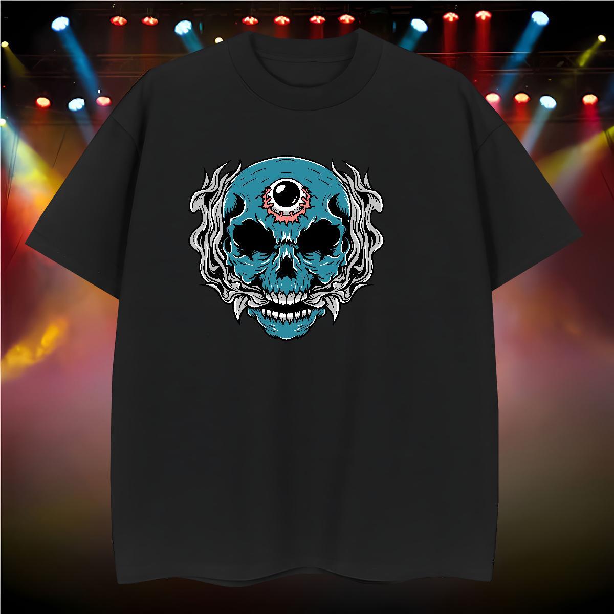 TOP Quality T Shirts Men 100% Cotton 230g skull Summer Casual Plus Size Custom Short Sleeve Soft Tshirt for Man Woman 2024 Summer Tops Shirt