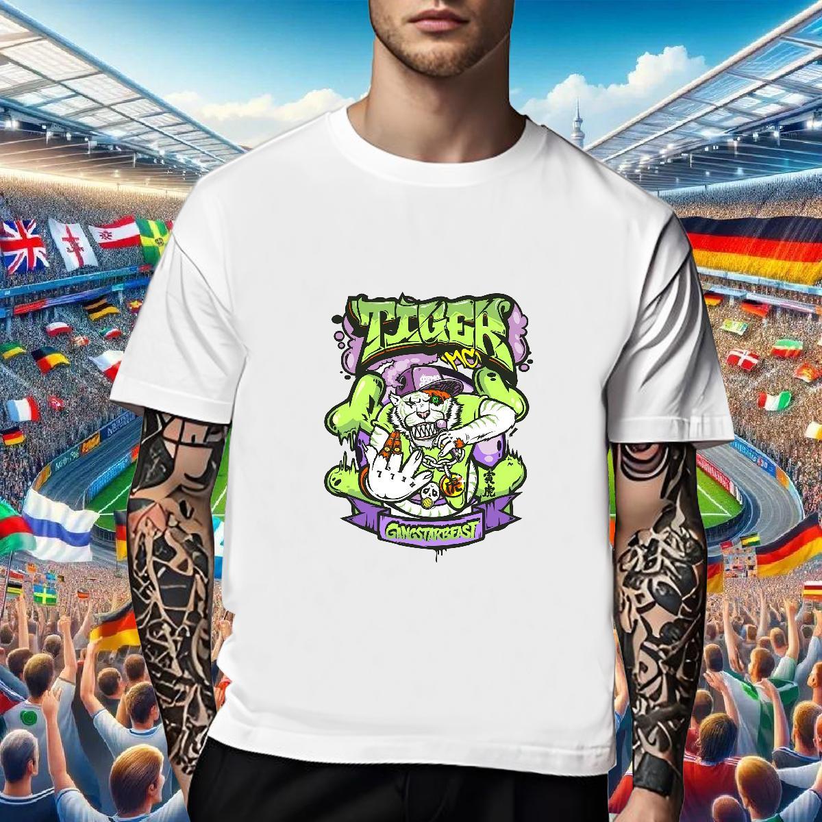 Free Shipping T shirt 230g Cotton skull Hip Hop Street Plus Size Cartoon Crew Neck Breathable Men Tees Fashion New Top Tees