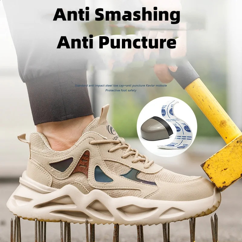Lightweight Safety Shoes Men Women Work Shoes Steel Toe Cap Working Boots Sneakers Man Women Breathable Shoes Construction Shoes 240822