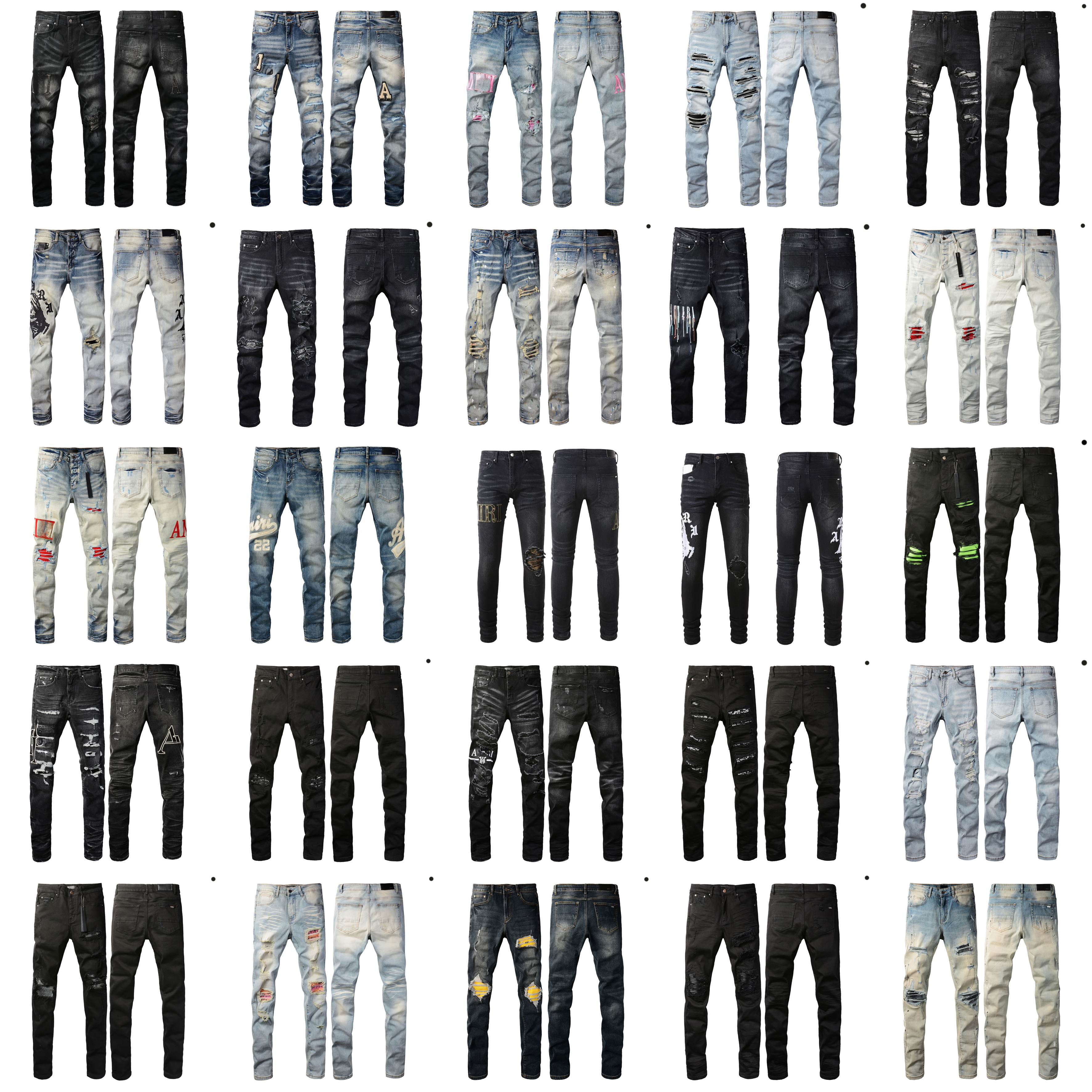 designer european jean hombre mens trousers biker embroidery ripped for trendcotton fashion jeans men cargo pants black hipMen Skinny Pants Elasticit