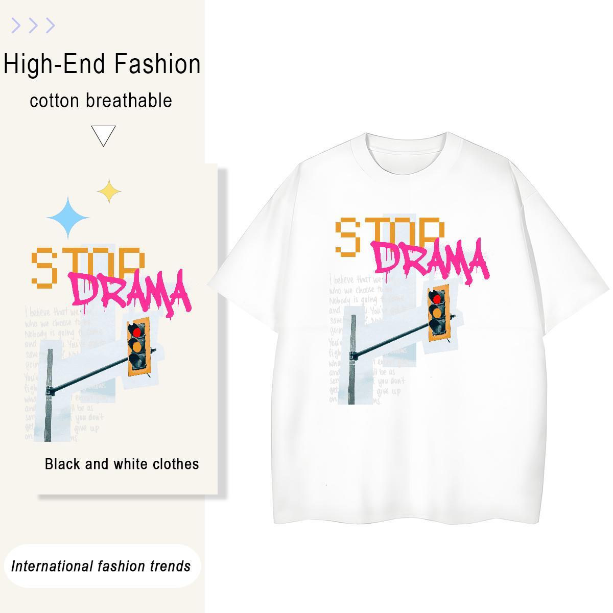 Female Unisex Tshirts 100% Cotton 230g painting Daily Outfit T shirt Crew Neck Breathable Oversized Clothings