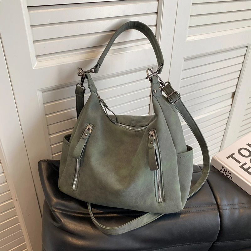 Suede Leather Female Side Bags Retro Shoulder Bag for Women Handbag Casual Ladies Hand Large Capacity Tote Sac 240823