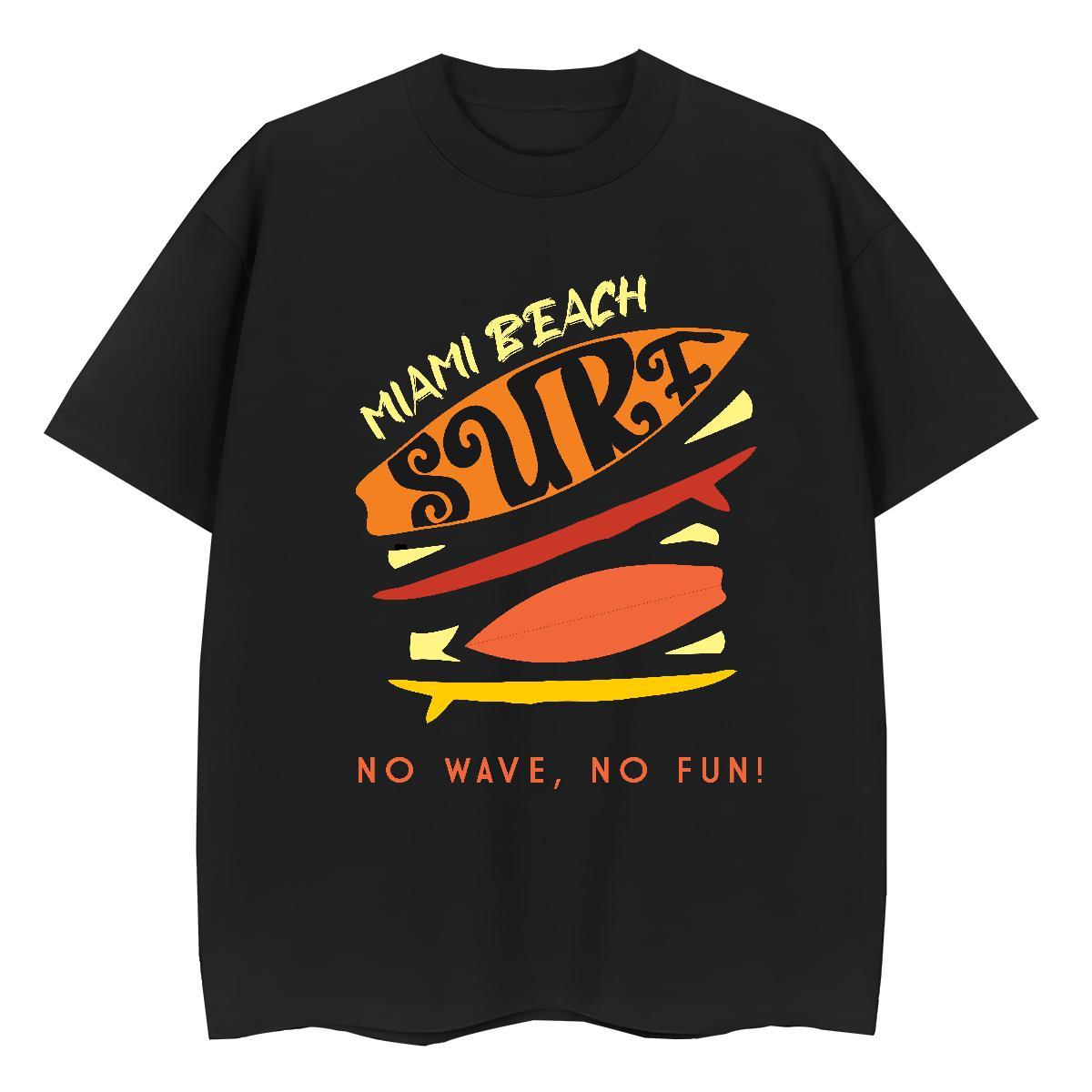 Popular Men T Shirts 230g Pure Cotton wave Casual Daily Wear DIY Anime Crew Neck Breathable Tshirts Fashion Casual Clothes