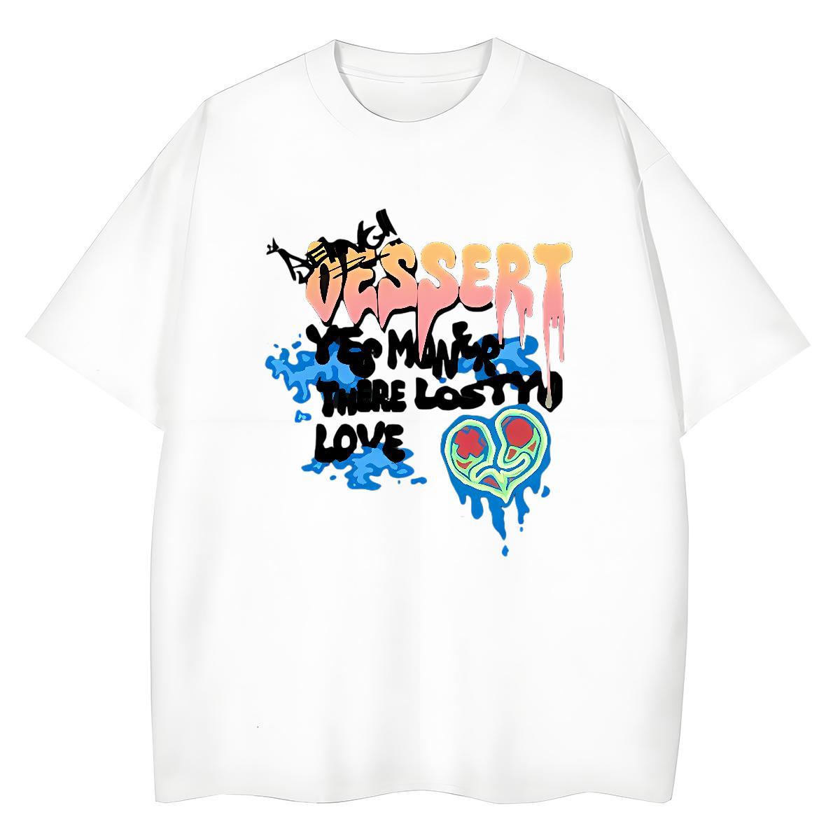 Soft T Shirts Men 230g Pure Cotton letter High Street Hip Hop White Plus Size O-Neck Short Sleeve Men Tops Tees Designer Tee Shirt
