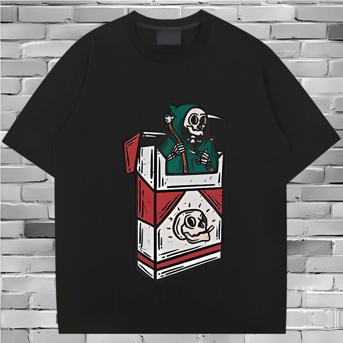 Unisex Mens T Shirts 230g 100% Cotton skull Sport Oversized 3XL 4XL Breathable Short Sleeve Men Tees Free Shipping Wear
