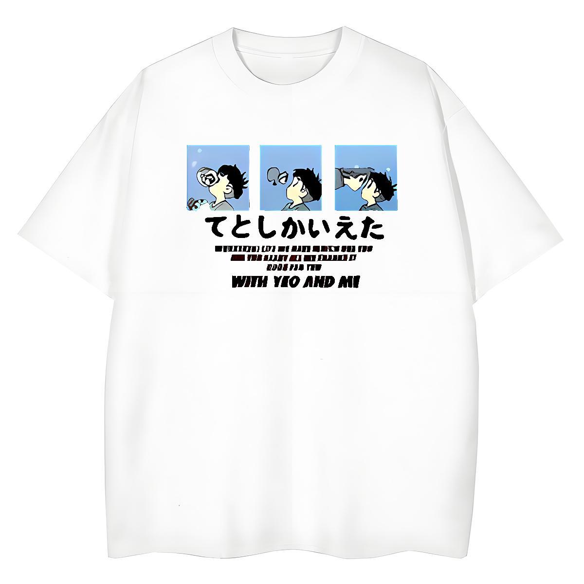 Comfortable Woman Tshirt 230g Pure Cotton handpainted Summer Casual Woman T Shirts Breathable Short Sleeve Cartoon Anime Wear