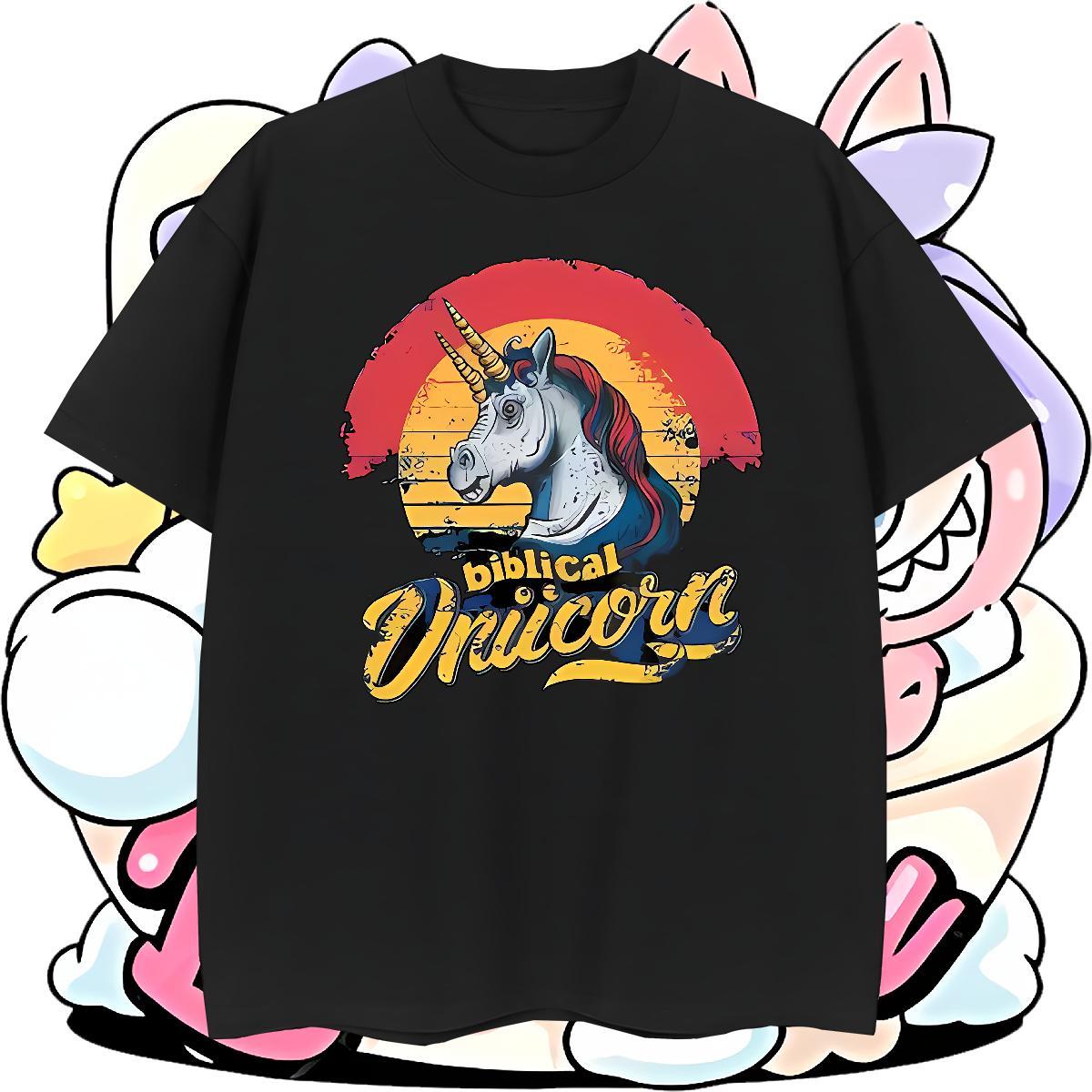 2024 Summer Men Tshirts horse Casual 230g Cotton Tops Shirt Breathable Crew Neck Unisex T shirt Oversized
