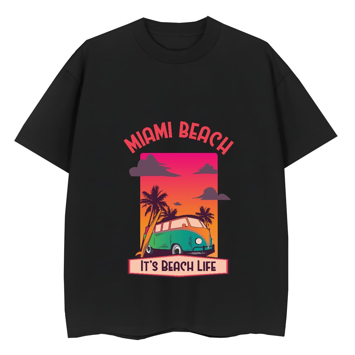 Brand Lady T shirt 230g 100% Cotton sea Street T-Shirts for Women Breathable Crew Neck Customized Tees