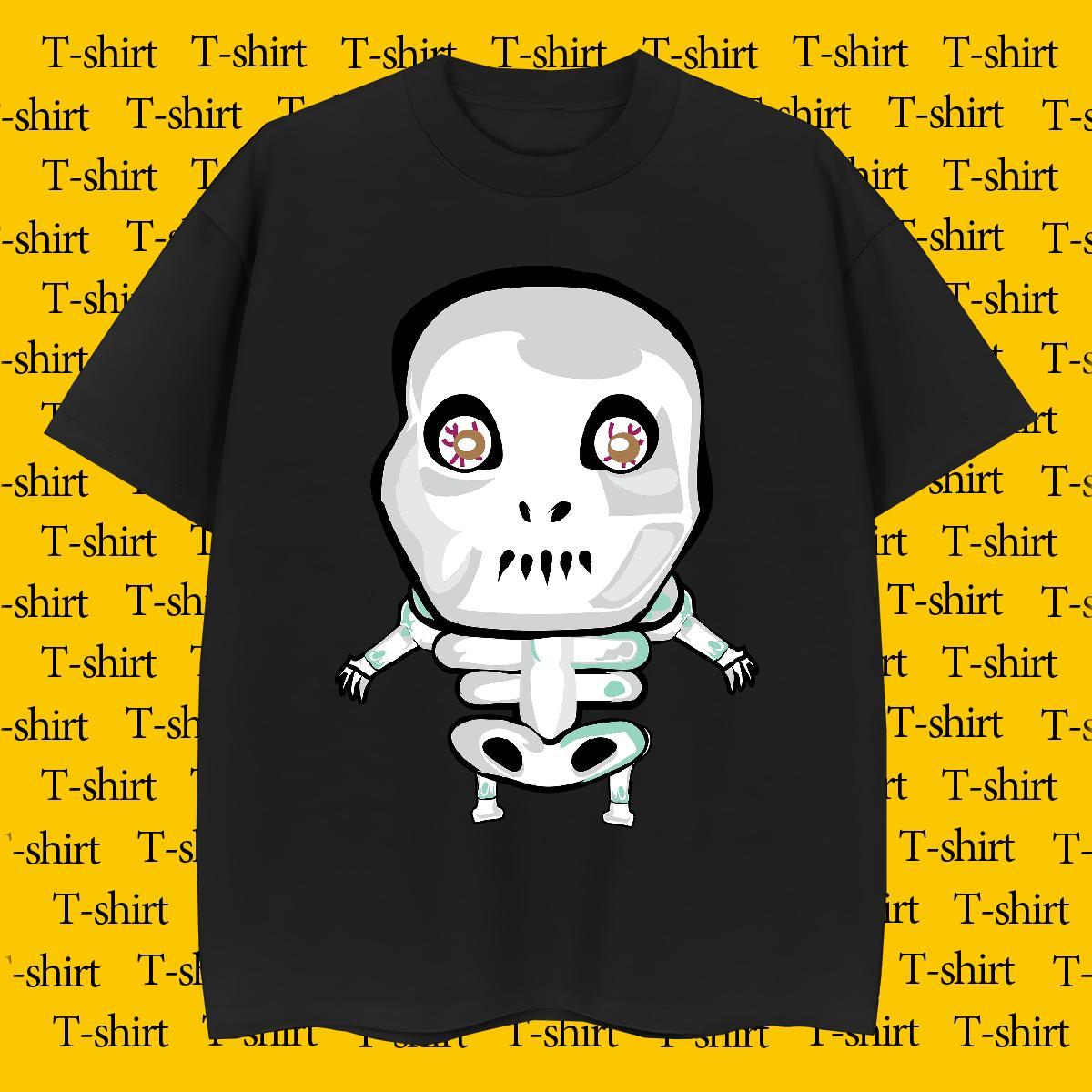 Unisex T Shirts Men 100% Cotton 230g skull Street Skull Short Sleeve O-Neck Men Tees Casual New Tops
