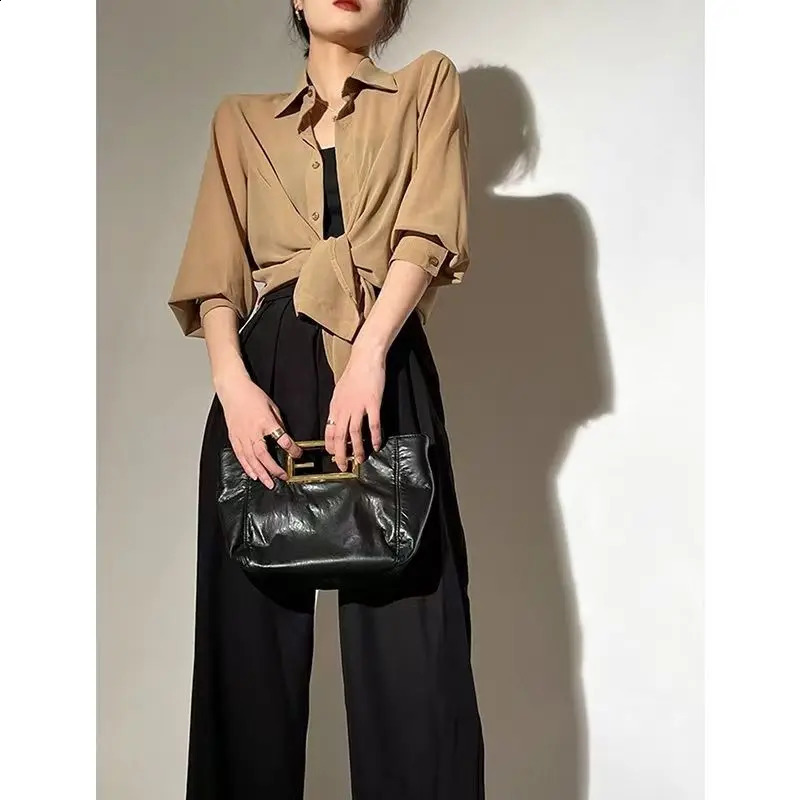 Korean Fashion Cardigan Women Sun-proof Shirts Summer Long Sleeve Solid Color Loose Chiffon Blouse Elegant Ladies Blouses Trendy 240823