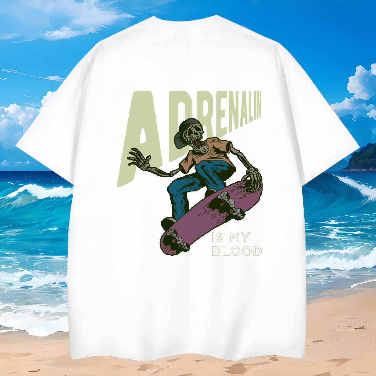 Free Shipping T shirt 100% Cotton 230g skull Outdoor DIY Printed Breathable Men Tops Tees Fashion New Polos