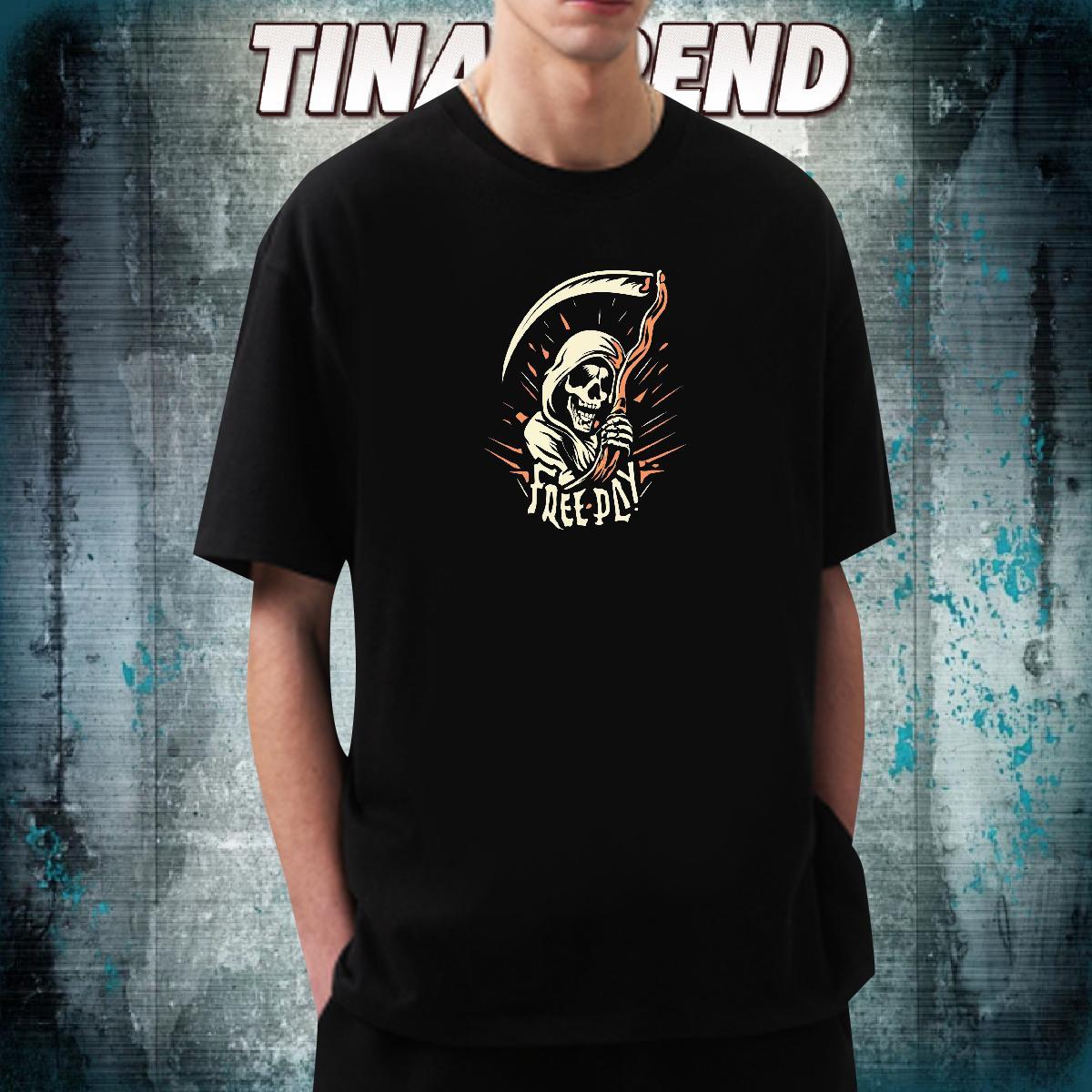 Brand T-Shirts 230g Cotton skull Casual Daily Wear Floral Print Breathable Soft Tshirts Designer Fashion Top Tees