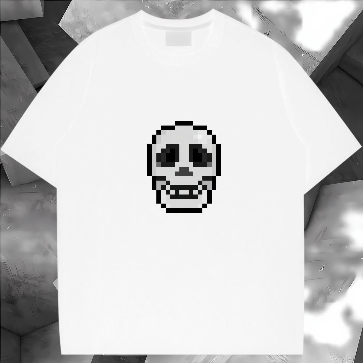 Cool Design Mens T Shirts 230g Pure Cotton skull Anime Printing Street Custom Printed O-Neck Short Sleeve Men Clothes T-Shirt Wholesale Tops