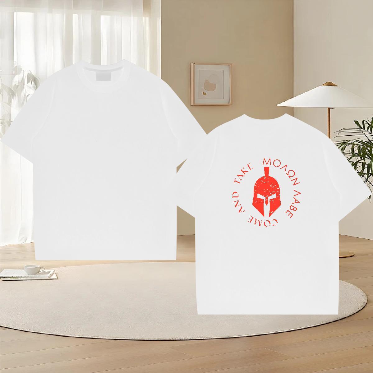Loose Fit T Shirt For Man 230g 100% Cotton letter Beach Anime Crew Neck Men Clothes T-Shirt DIY Customized Tee Shirt
