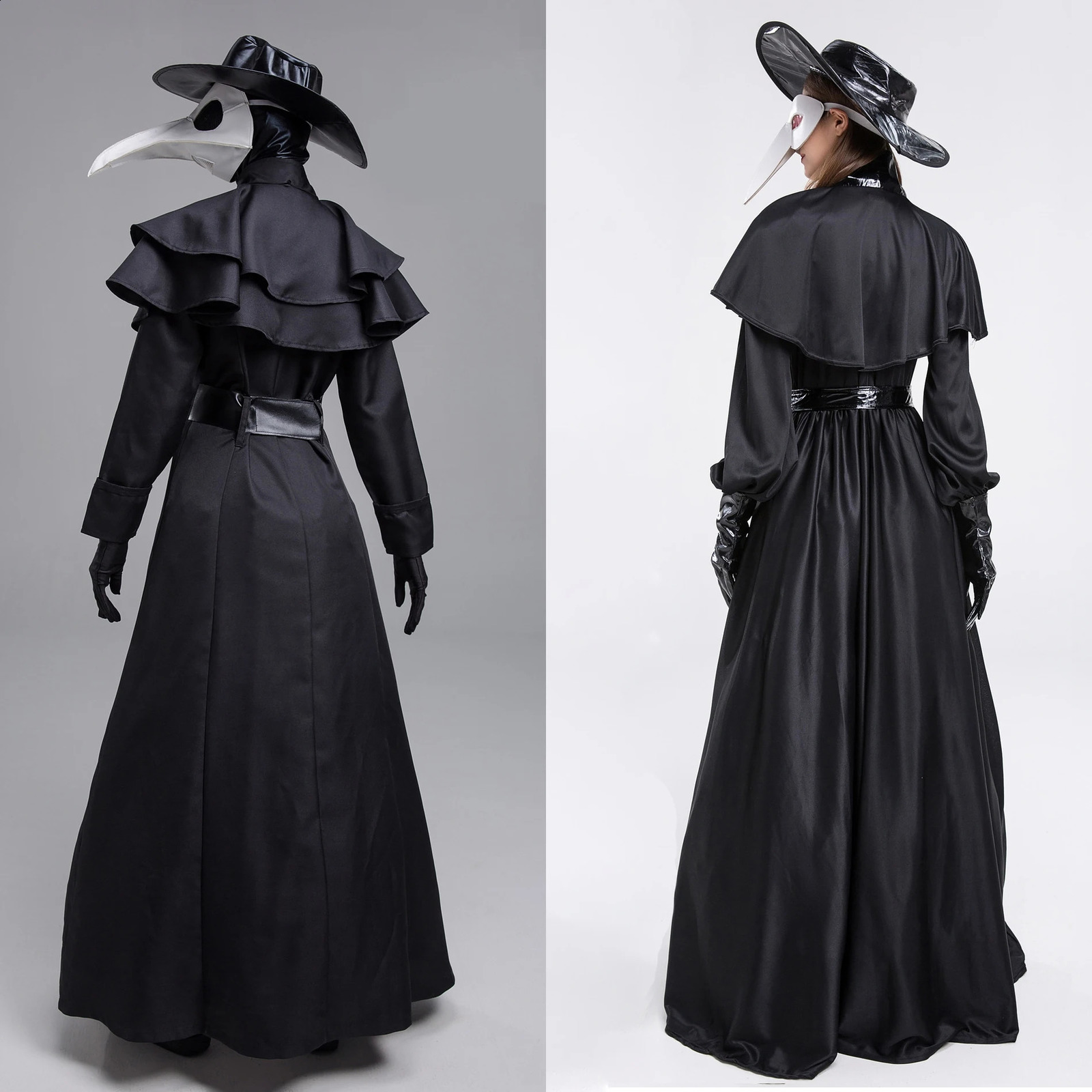Plague Doctor Role Playing Costume Set Halloween Medieval Punk Birdman Makeup Party Props Female 240823