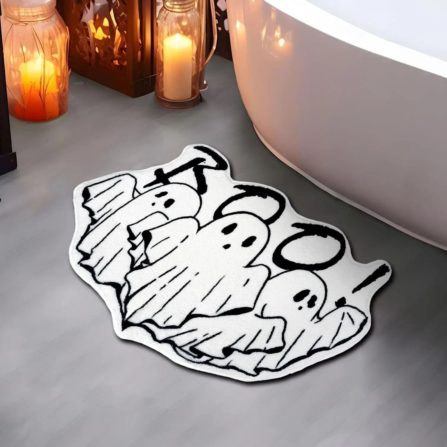 VIKAMA Halloween doormat s cashmere foreign trade alien horror skull decoration entrance doormat 240823