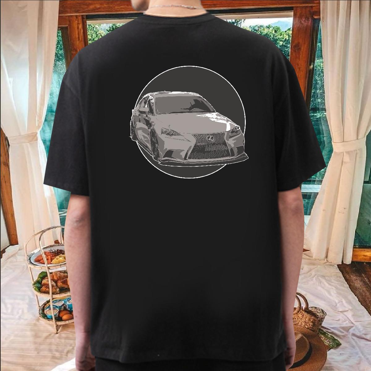 Loose T-Shirts 100% Cotton 230g car High Street Hip Hop Asian Size Pure Cotton Mens Tshirts New Designer Clothes