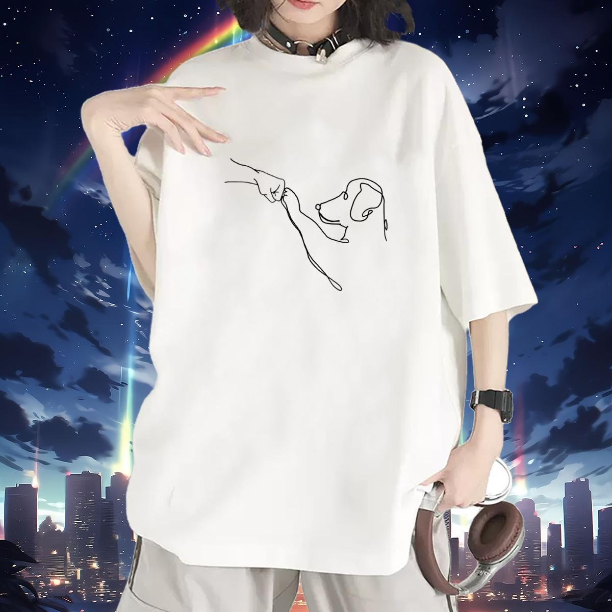 Free Shipping Couples T Shirts 100% Cotton 230g letter Street Casual Women T Shirts Comfortable DIY Anime Printed Tees