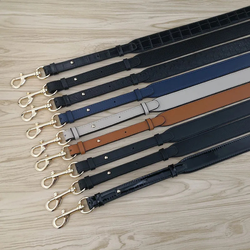 3 Fashion Wide Cross Pattern Black Ostrich Adjustable Shoulder Cross-body Leather Strap High-quality Bag Accessory 240824 4