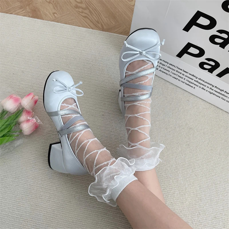 Spring Autumn Mary Jane Shoes Fashion Shallow round toe mid heel shoes for women Elegant outdoor single pump shoes for women 240823