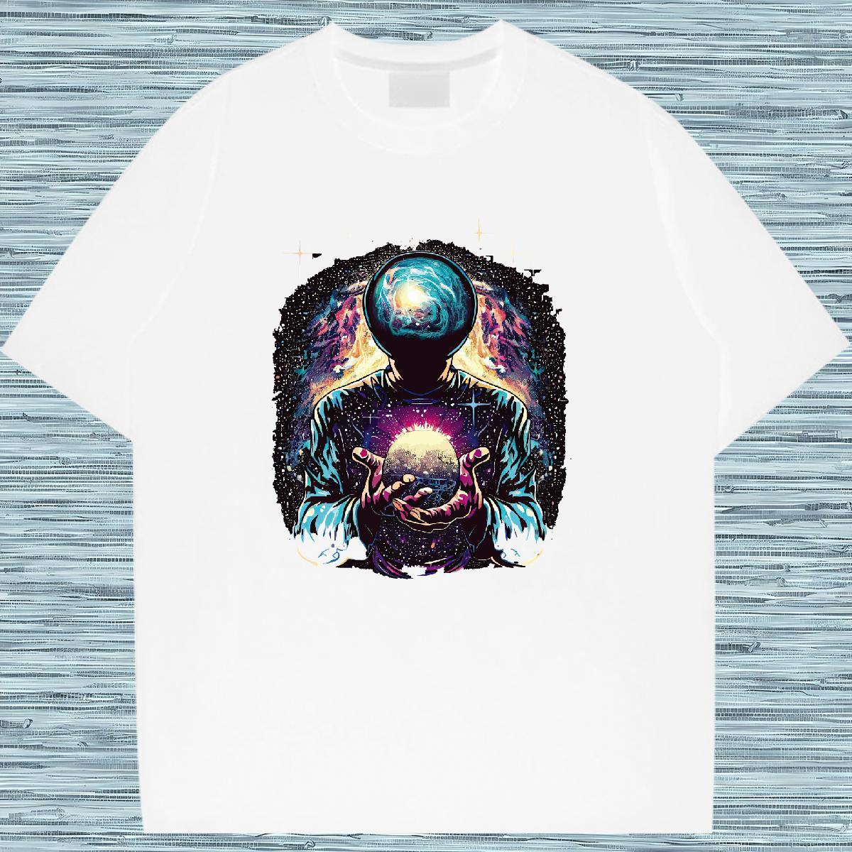 Lady Tshirt for Man Woman 100% Cotton 230g universe Sports Street Wear T Shirts Women Round Neck Short Sleeve Anime Print Tees Shirts
