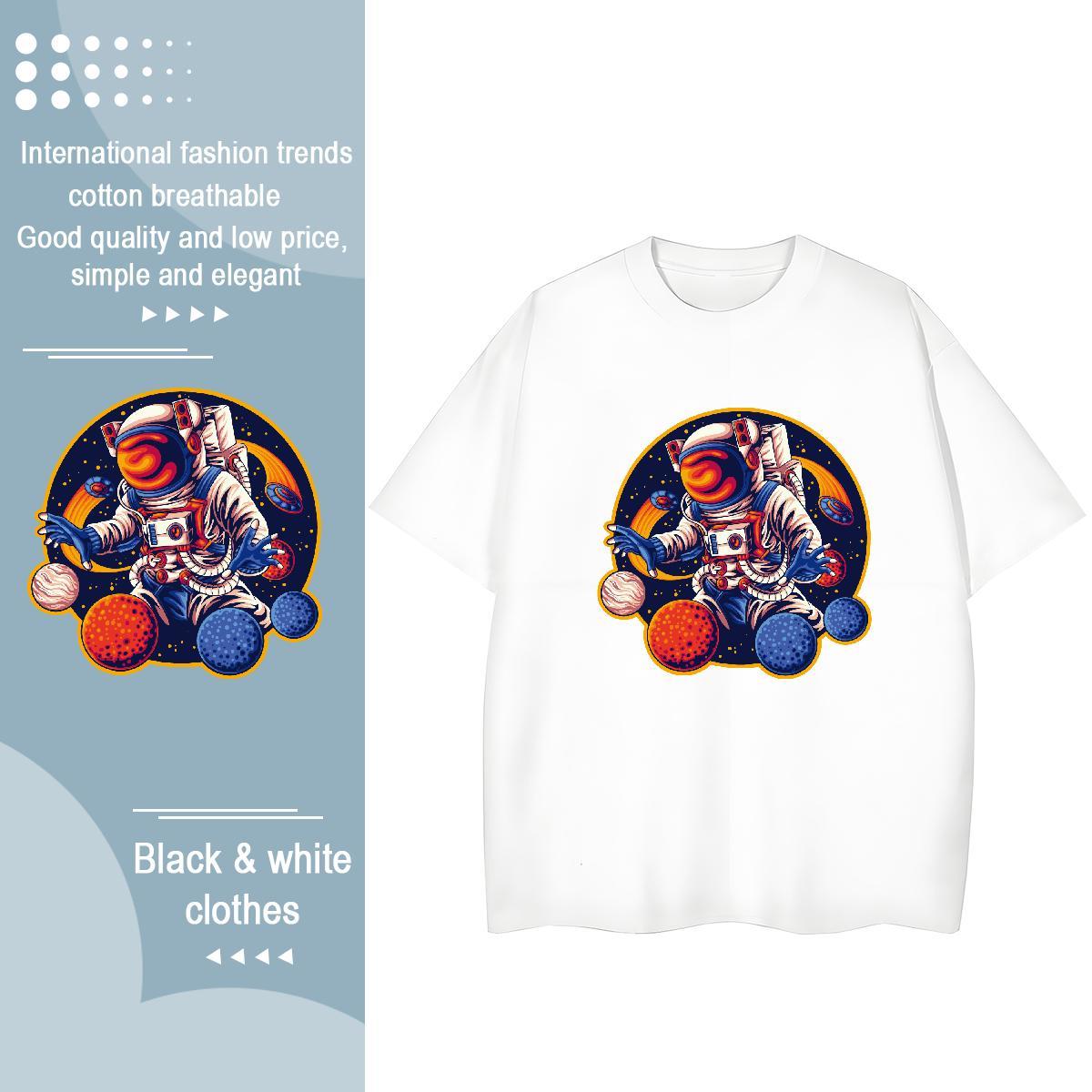 Loose fit Woman Tshirt 230g Cotton universe Daily Wear T Shirts Women Crew Neck Oversized Clothings