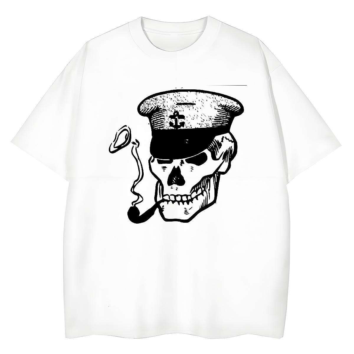 Cool Men T Shirts 100% Cotton 230g skull High Street Hip Hop Customized O Neck Short Sleeves Mens Tshirts Designer Tee Shirt
