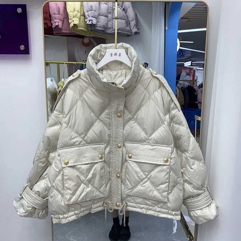 Women's Down Parkas Brand Womens Jackets Women Warm Ultra Light 90% White Duck Down Coat Loose Short Parka Female Outwear Y2408247MQQ