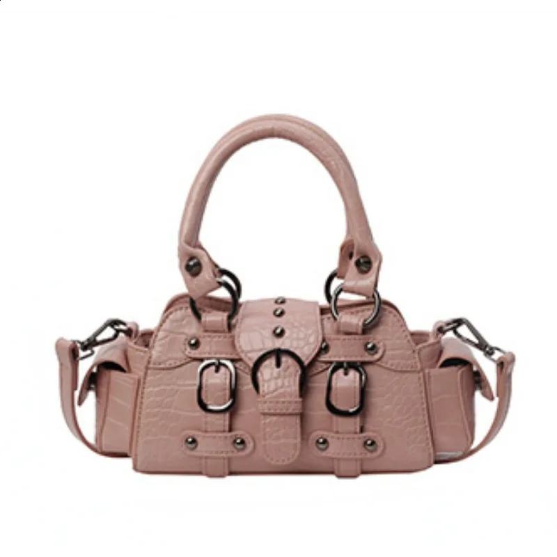 Alligator PU Boston Shoulder and Crossbody Bags Solid Hasp Unique Sense of y Handbags for Women Fashion 240824 4