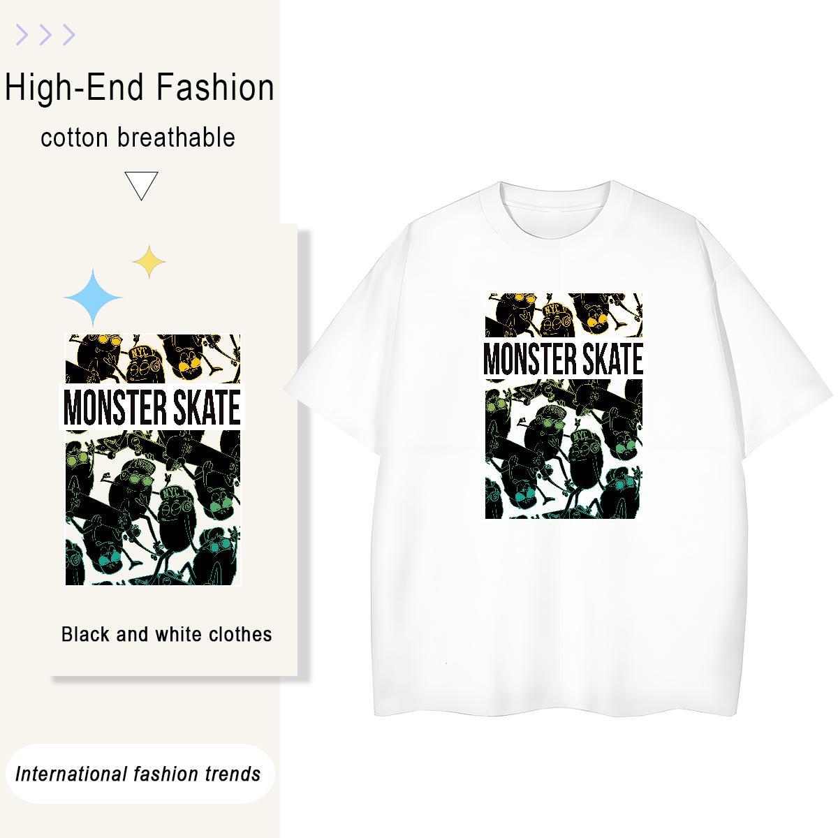 Designer Tshirt for Man Woman 230g Cotton plush Street Casual T Shirts Women Breathable Short Sleeve Plus Size Cartoon Tee Shirt