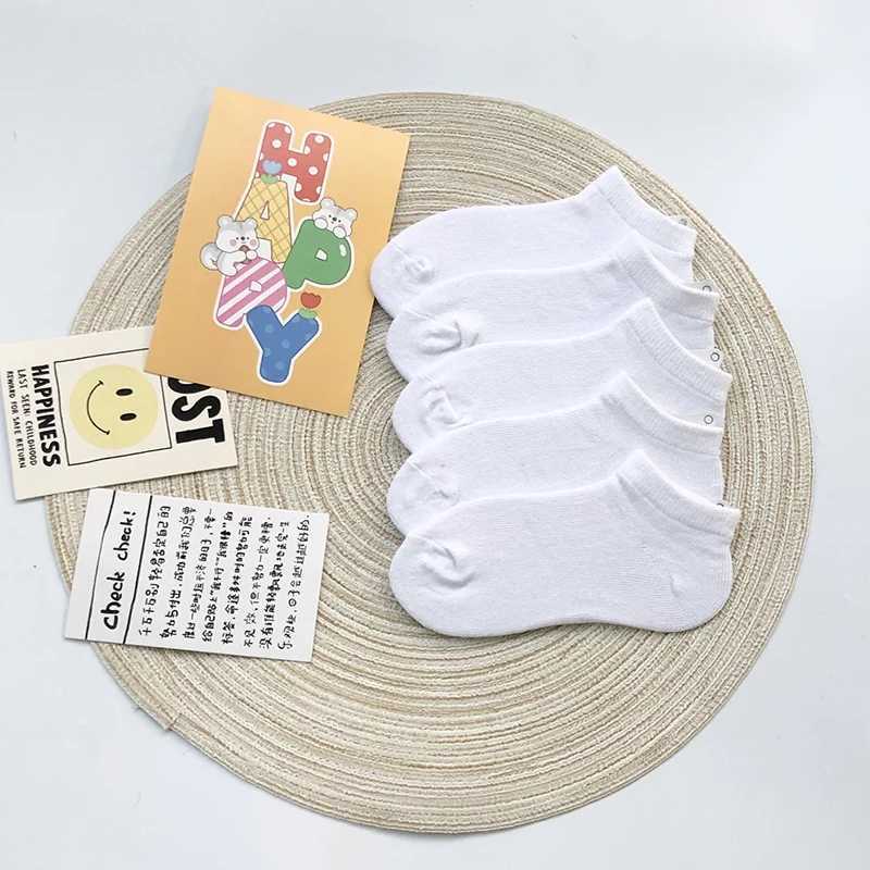 Childrens Spring Summer Short Socks Pure Cotton Boys and Girls Baby Thin White Sports Breathable Socks 1-7 Years Old CL240824