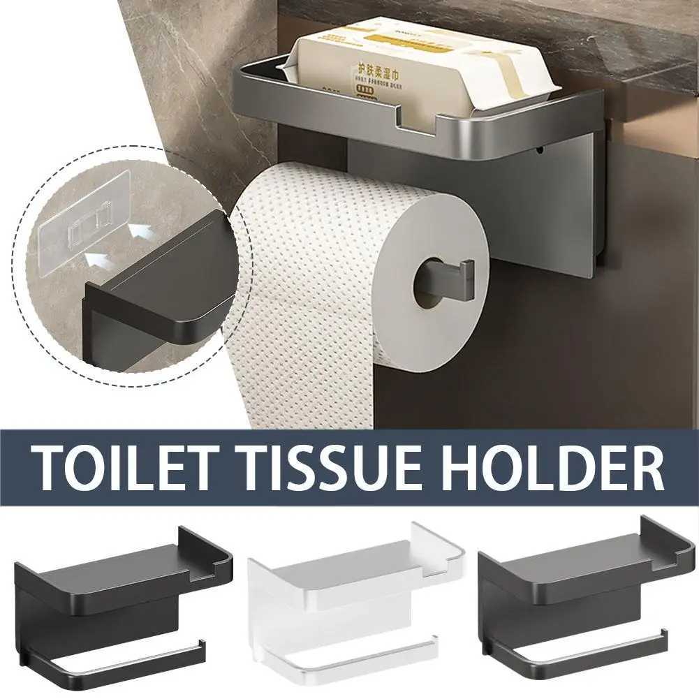 Wall Mounted Toilet Paper Holder Rustproof Thickened Plastic Storage Rack For Bathroom Kitchen Toilet Paper Roll Holder O8l3 M240824