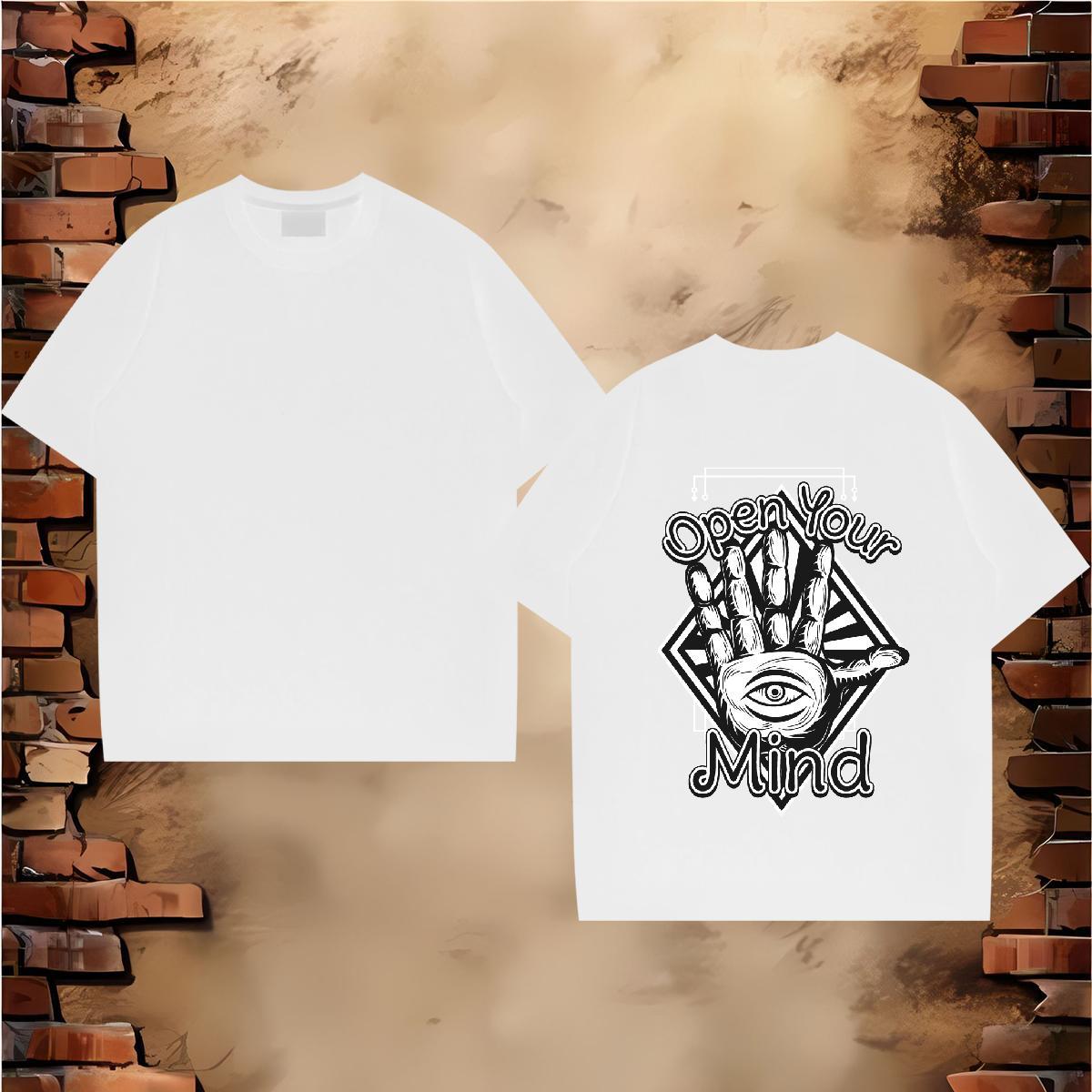 Brand T Shirt For Man 230g 100% Cotton hands Beach White Plus Size Pure Cotton Tshirt for Man Woman Classic Casual Tee Shirt