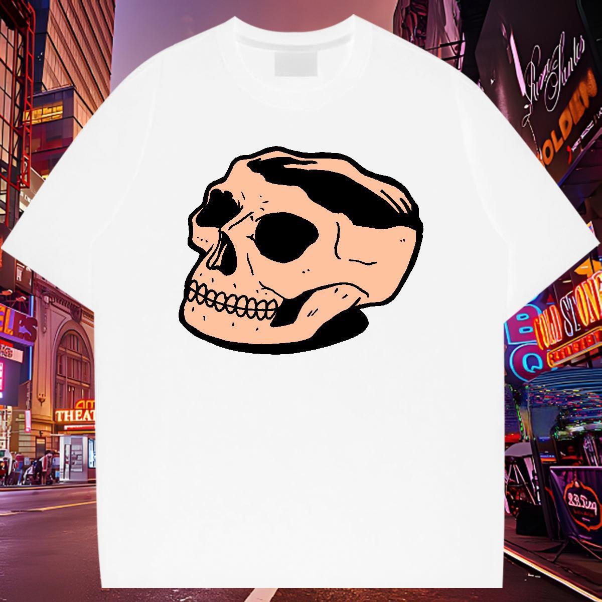 Comfortable Mens T Shirts 230g Cotton skull Casual Daily Wear Customized O-Neck Short Sleeve Tshirt for Man Woman Classic Tshirts