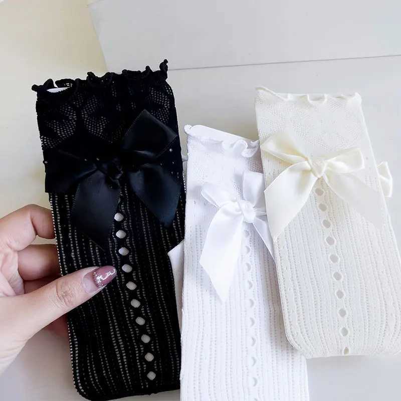 Baby Spring Summer Thin Lolita Sock Bowknot Stockings Girl Long Socks School Uniform Princess Calf Socks Kids Knee High Stocking CL240825
