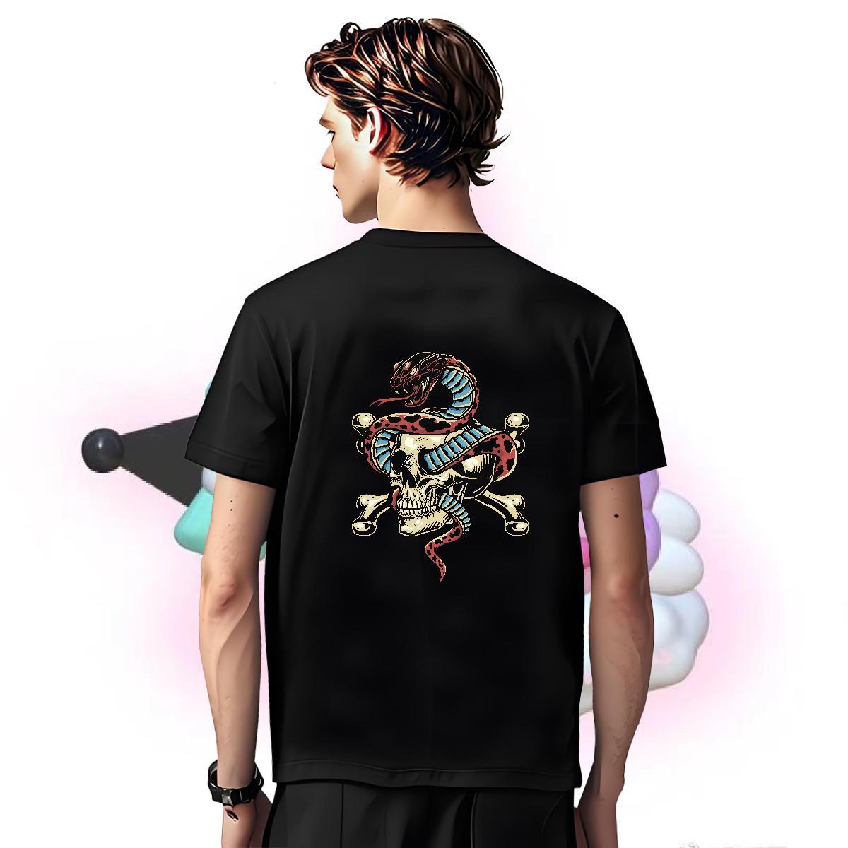 Unisex T-Shirts 100% Cotton 230g skull Casual Beach Customized Breathable Short Sleeve Men Tops Tees Fashion Tee Shirt