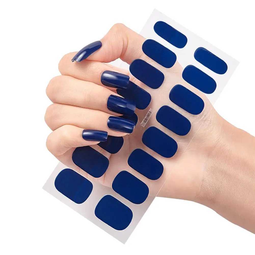 Semi cured gel nail sticker solid UV LED light self waterproof cover adhesive handle nail decal long-acting N8U7 W240823