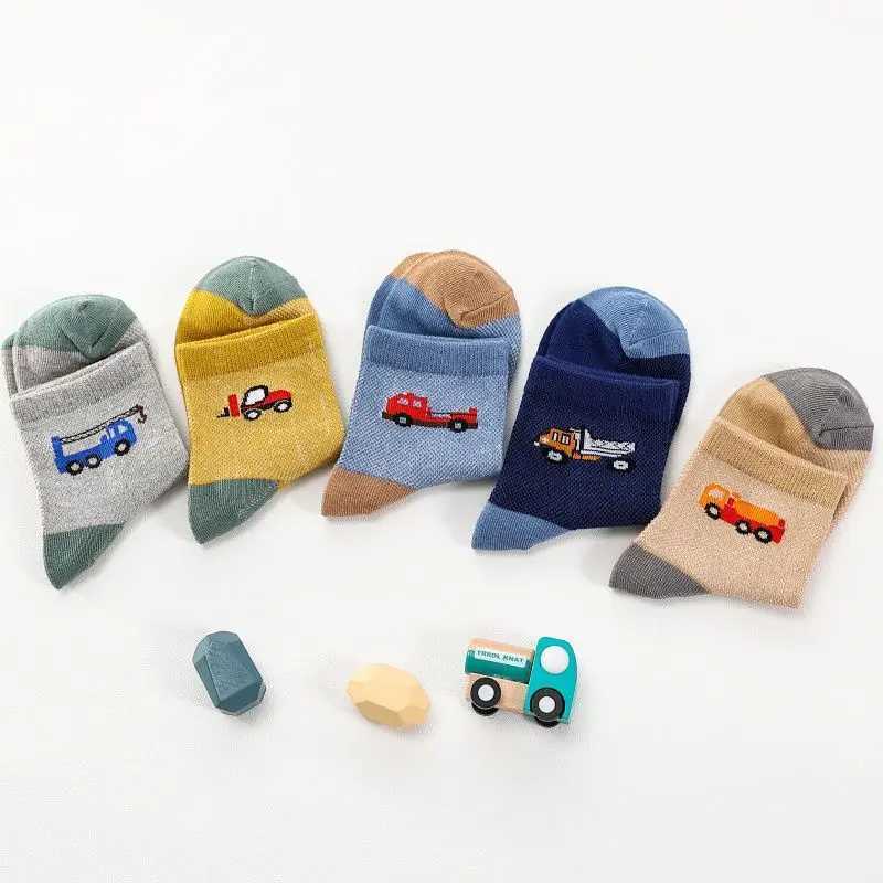 5 Pairs Kids Socks Cute Cartoon Bear Boys Girls Winter Socks Spring Autumn Soft Cotton Breathable Sport Children Socks Baby Sock CL240824
