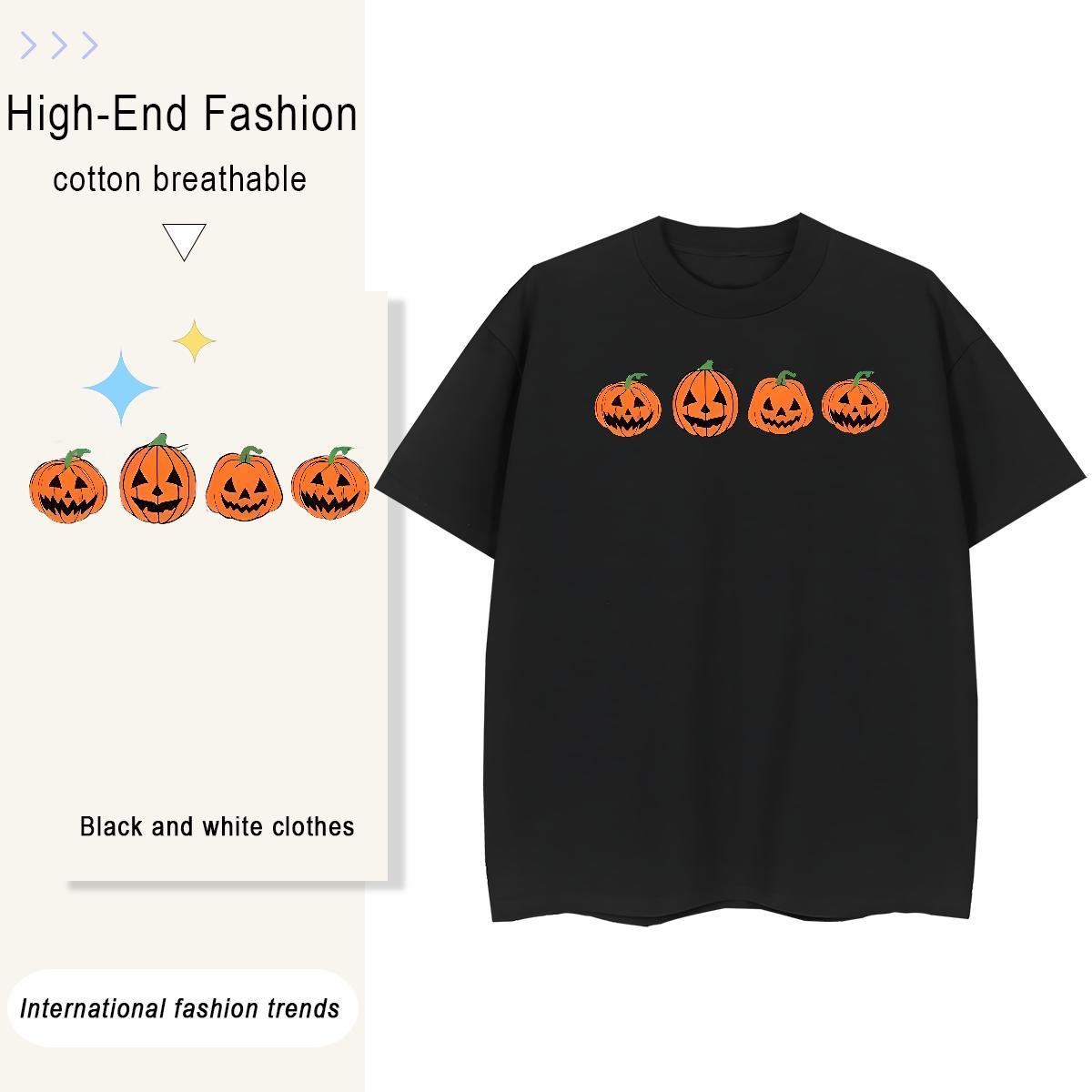 Fashion Design Mens Tshirts halloween Anime Printing Street 100% Cotton 230g Clothings Short Sleeve O-Neck Cool Design T Shirts Men DIY Printed