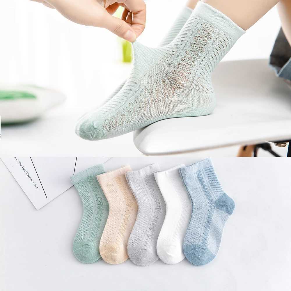 5Pairs/lot 0-12 Kids Socks Summer Cotton Jacquard Baby Socks Girls Mesh Cute Boy Toddler Socks Children Clothe Accessories CL240824