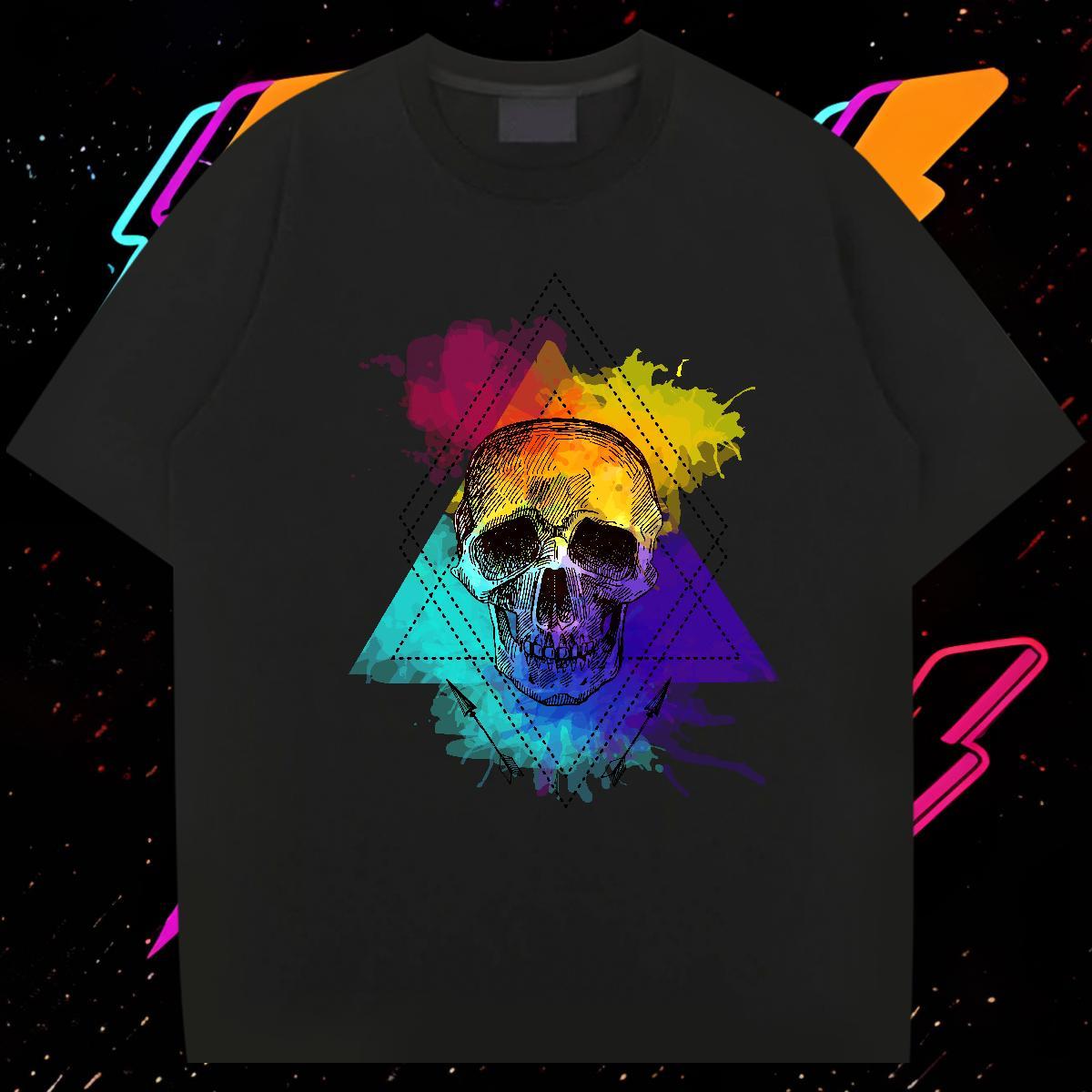 Classic T Shirt For Man 100% Cotton 230g skull Casual Beach Oversized Pure Cotton Tshirts 2024 DIY Tops Shirt