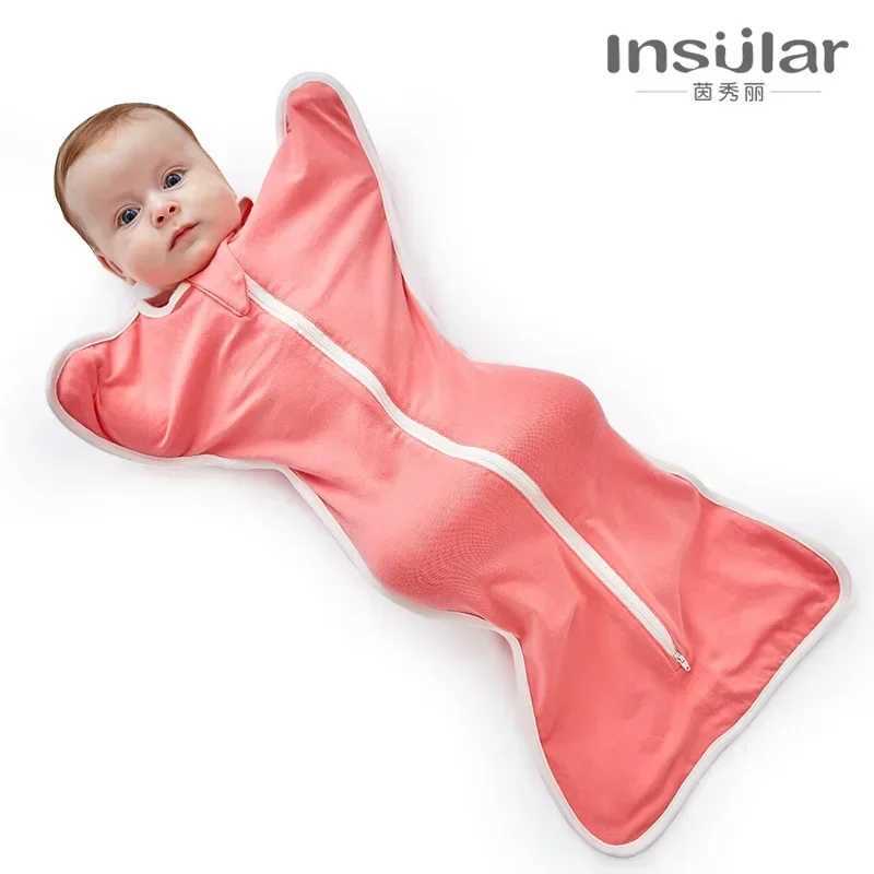 New Cotton Baby Sleeping Bag Spring Autumn Zipper Swaddle Newborn Baby Blanket Wrap Sleepsacks Baby Bedding Swaddling Sleepwear M240824