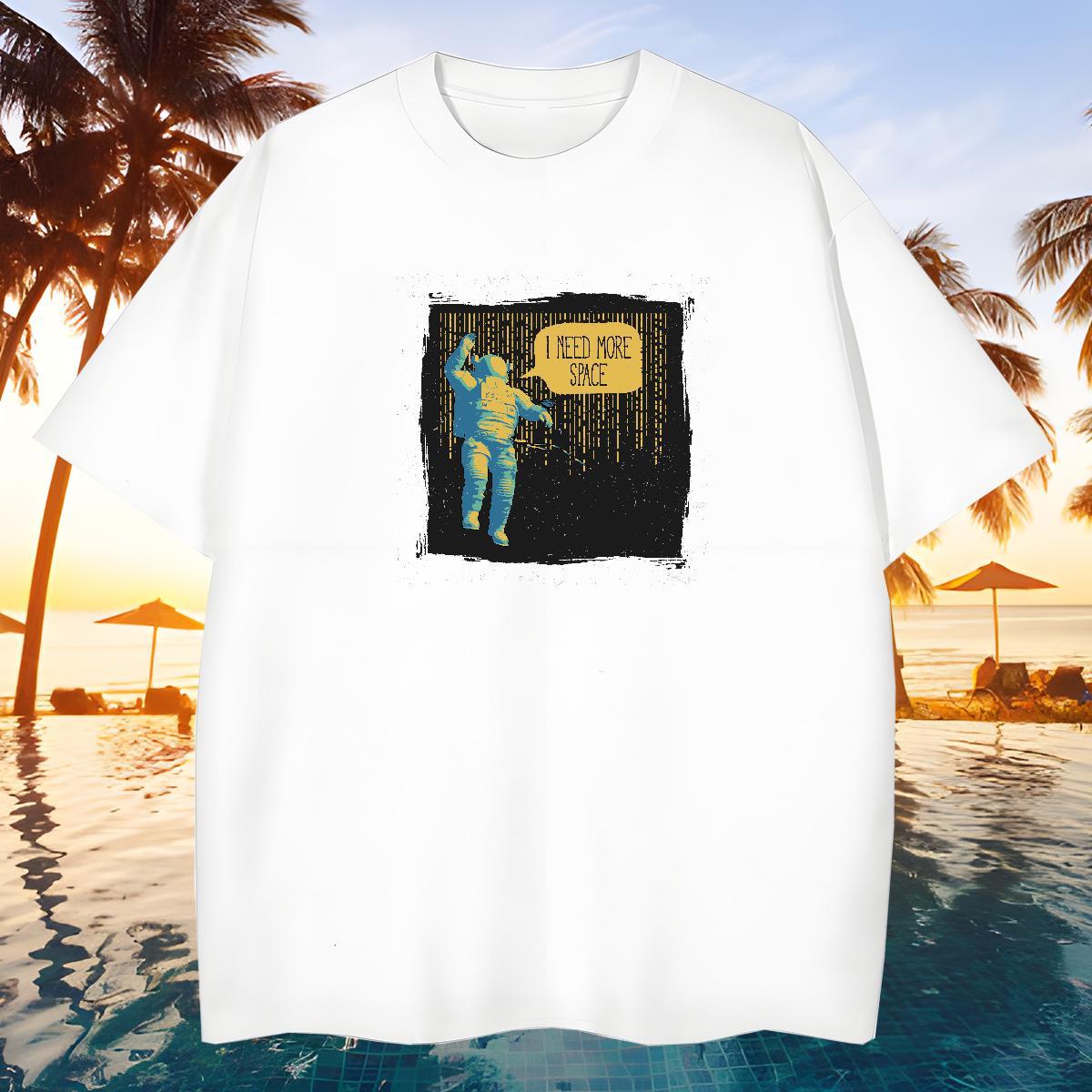 Soft T shirt 230g Pure Cotton spaceman Street wear Hip Hop Plus Size Custom Breathable Short Sleeve Tshirts Fashion New Tees Shirts