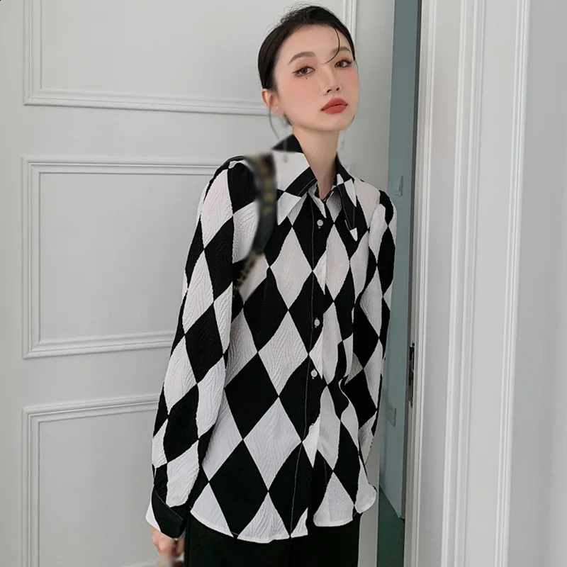 Spring Autumn Shirts for Women Long Sleeve Single Breasted Lightweight Lapel Collar 240823
