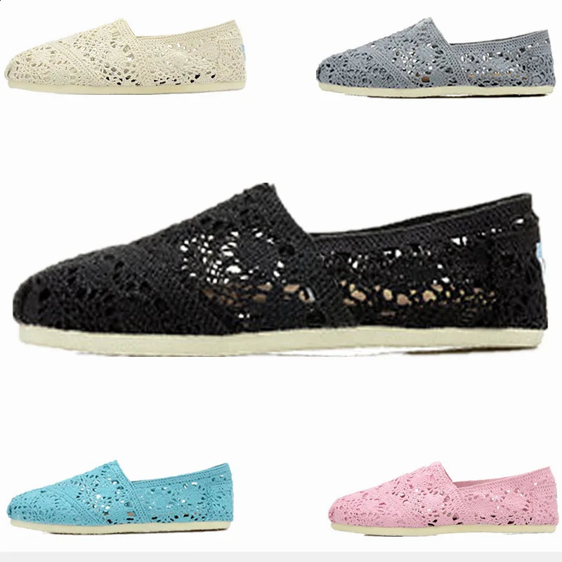 STG S womens casual lace hollow flat shoes fall in spring and summer womens fashionable mesh breathable shoes 240823