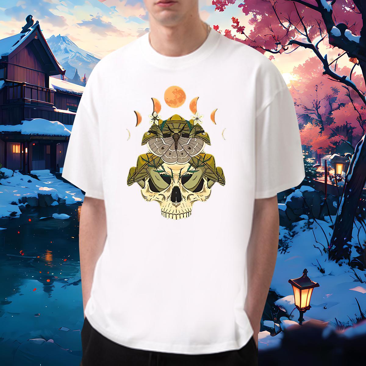TOP Quality T Shirts Men 100% Cotton 230g mushroom Street DIY Logo Oversized Breathable Short Sleeve Tshirts Factory Direct Wear