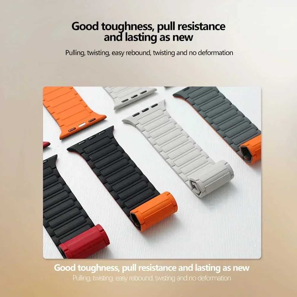 Magnetic ring for Apple Watch strap 44mm 40mm 49mm 45mm 41mm 38mm silicone bracelet iWatch series 9 8 7 6 5 4 3 Se ultra 2 straps W240824