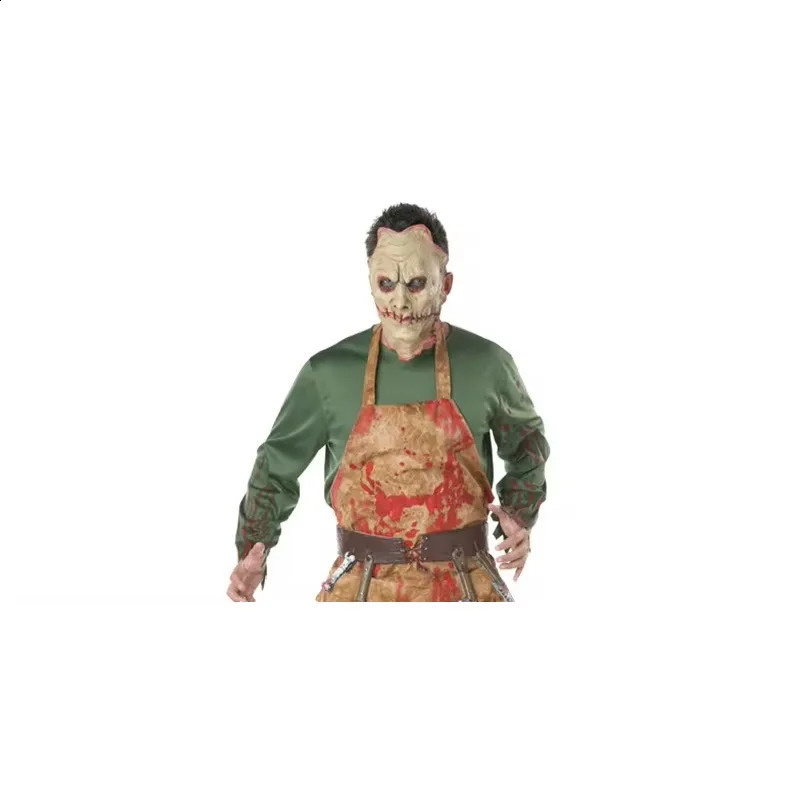 Halloween horror costume blood stained butcher European and American chef roleplaying mens 240823
